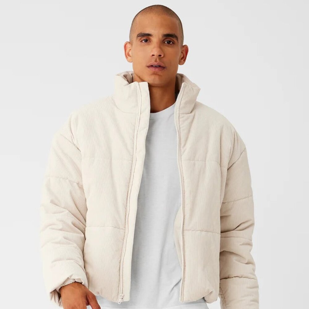 Alo Yoga Corduroy Stage Puffer - Off White, Size S